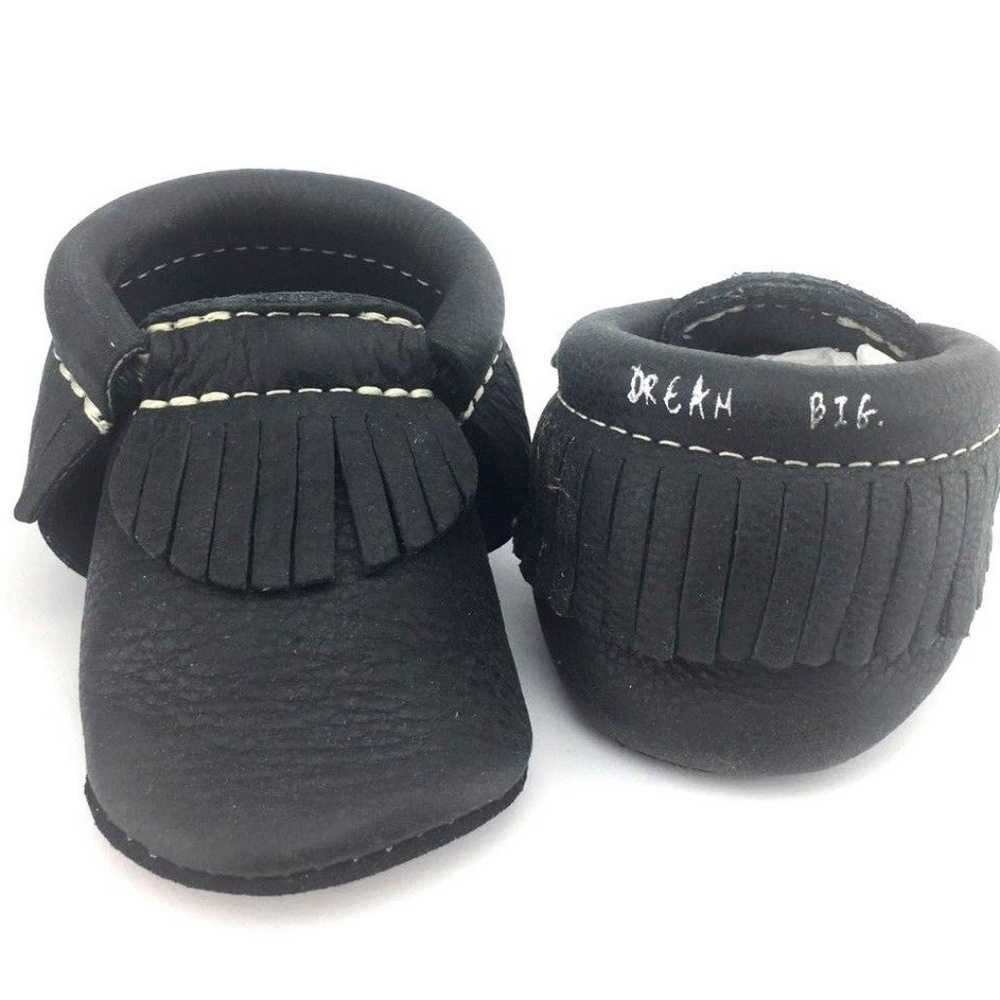 First Steps Genuine Leather Baby Moccasins Black